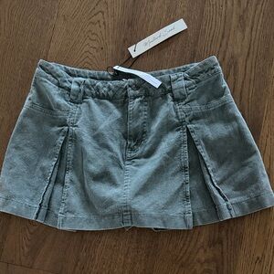 NWT Mustard seed Women's Mini Skirt/skort in Gray/blue Corduroy